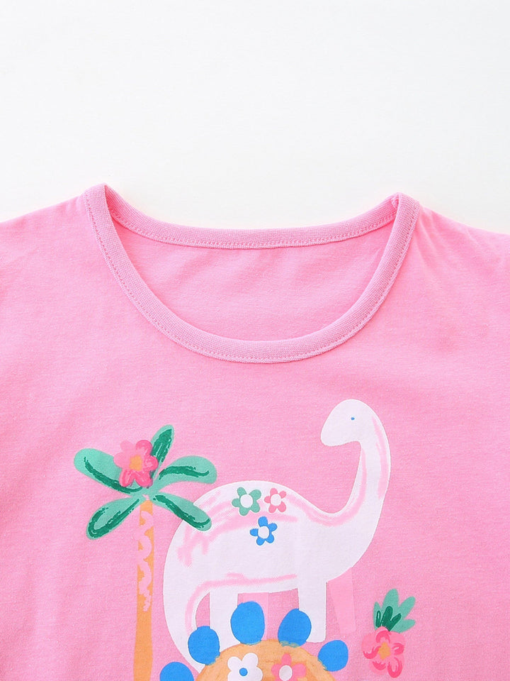 Children's Dinosaur Print Short Sleeve T-Shirt