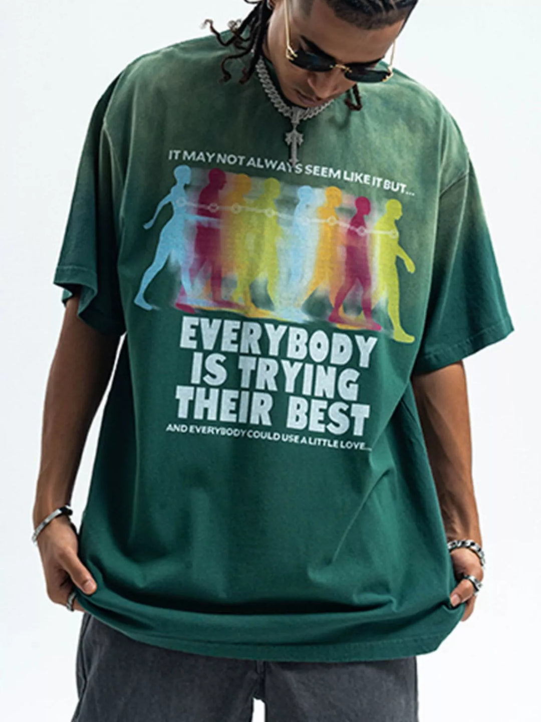 Men's Graphic Round Neck Short Sleeve T-Shirt
