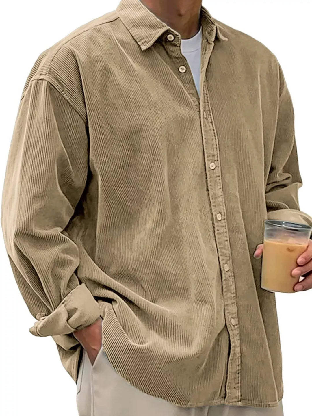 Men's Full Size Button Up Long Sleeve Shirt Plus Size