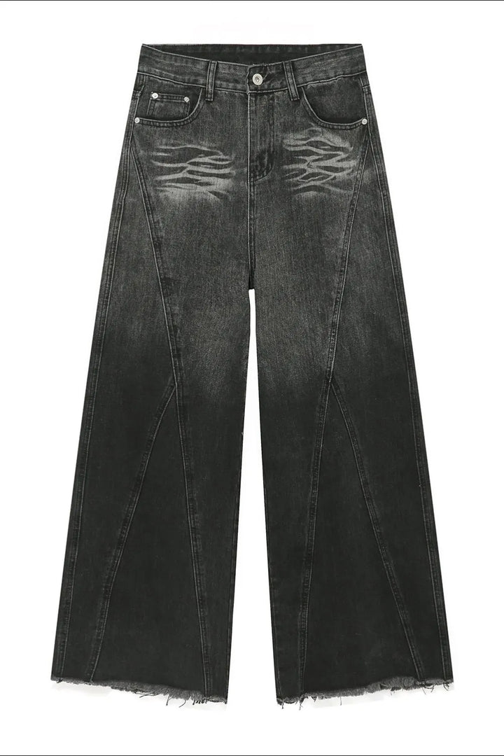 Raw Hem Jeans with Pockets