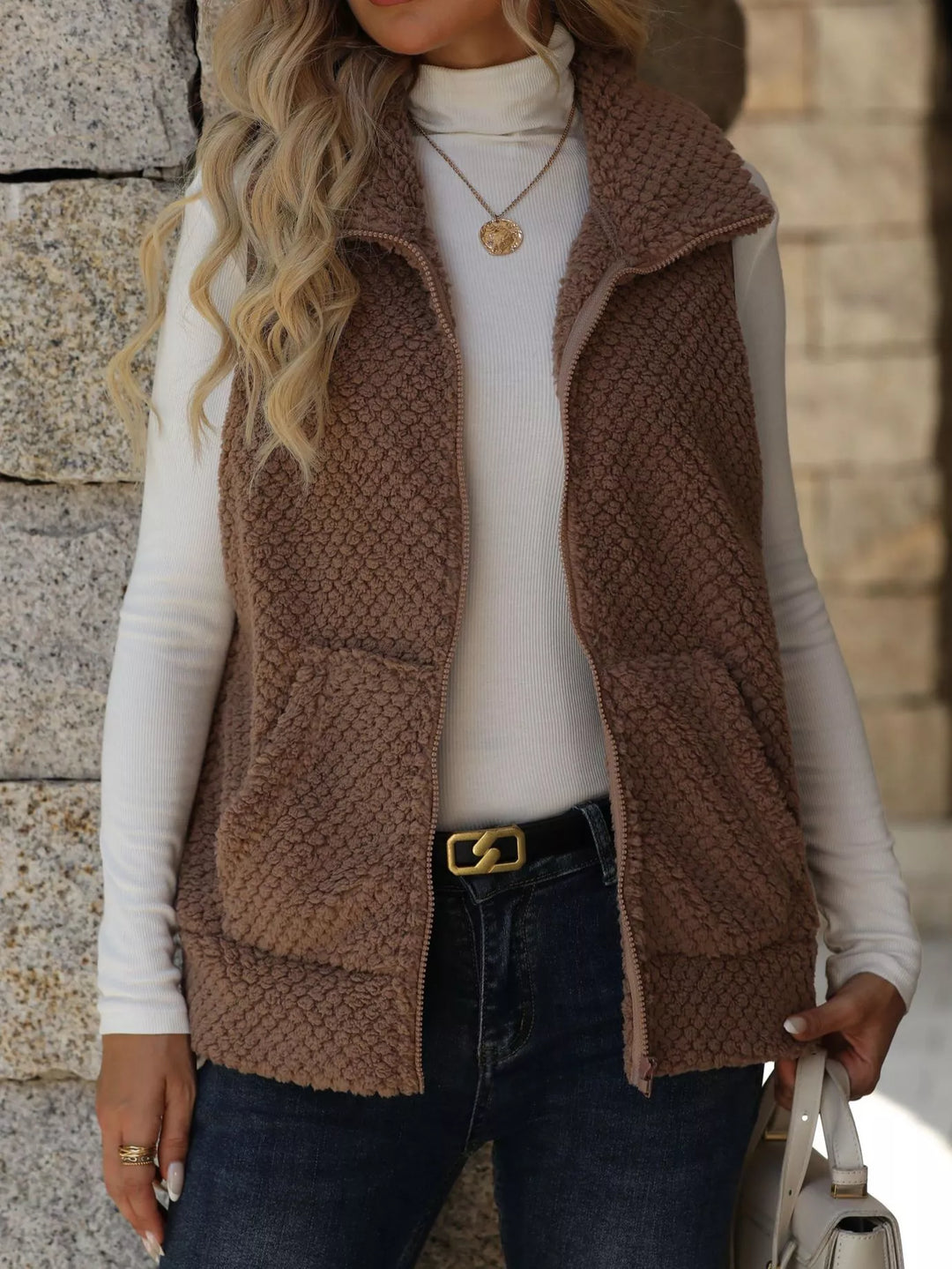 Zip-Up Vest Coat