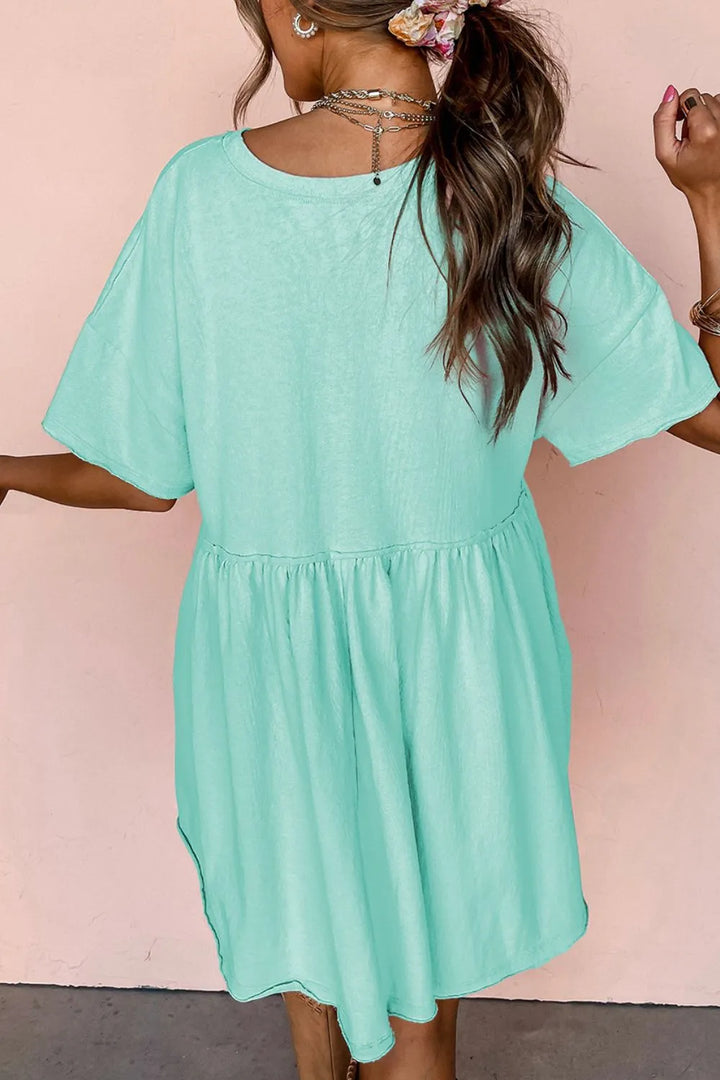 Round Neck Half Sleeve Mini Tee Dress