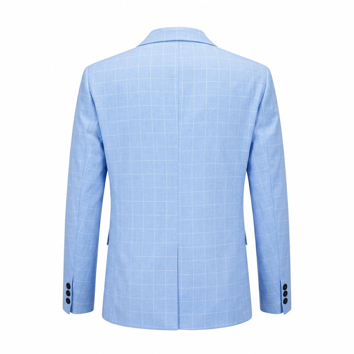 Mens Light Business-Style Plaid Suit Jacket