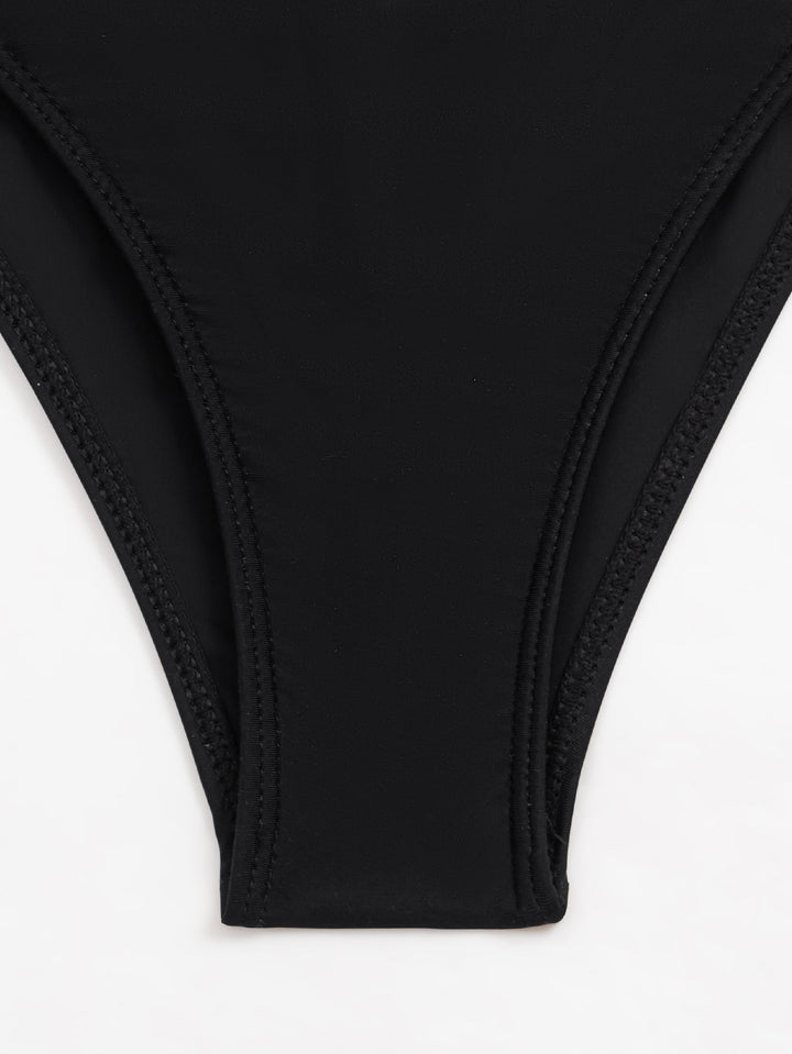 Swimsuit Women Sexy Siamese Push Up Sling Solid Color Swimsuit