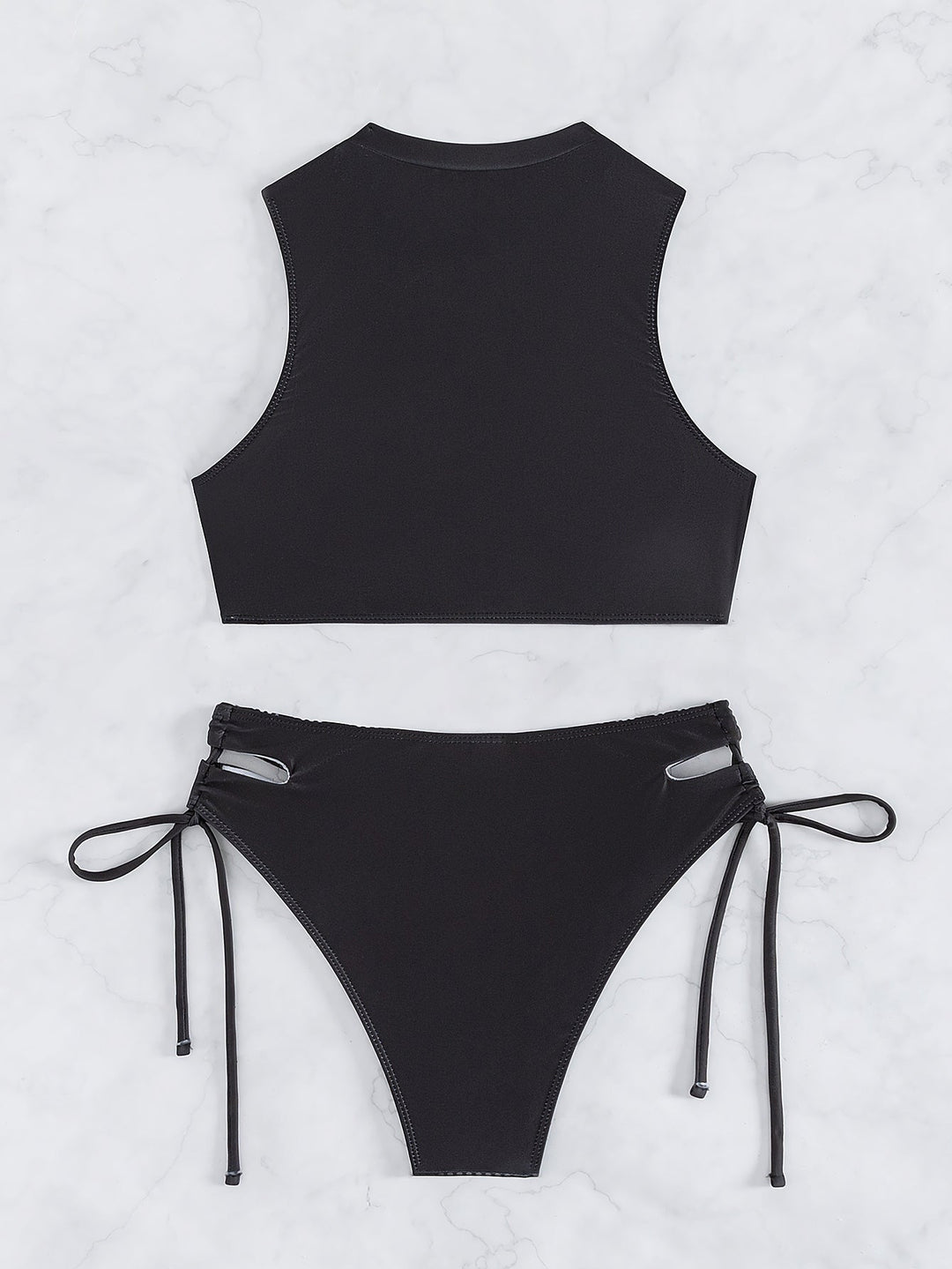 Bikini Sexy Swimsuit Women Split Bikini Black White Sports Swimsuit