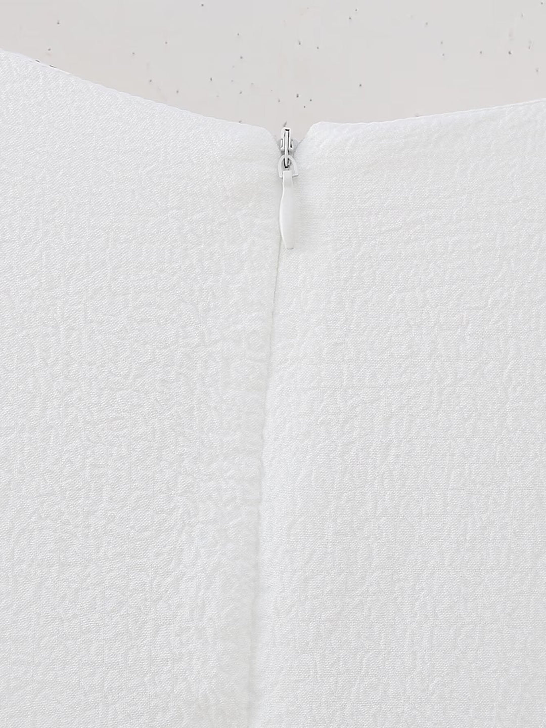 Summer Hollow Out Cutout Embroidered Mid Length Ruffled Dress White Ruffled Women
