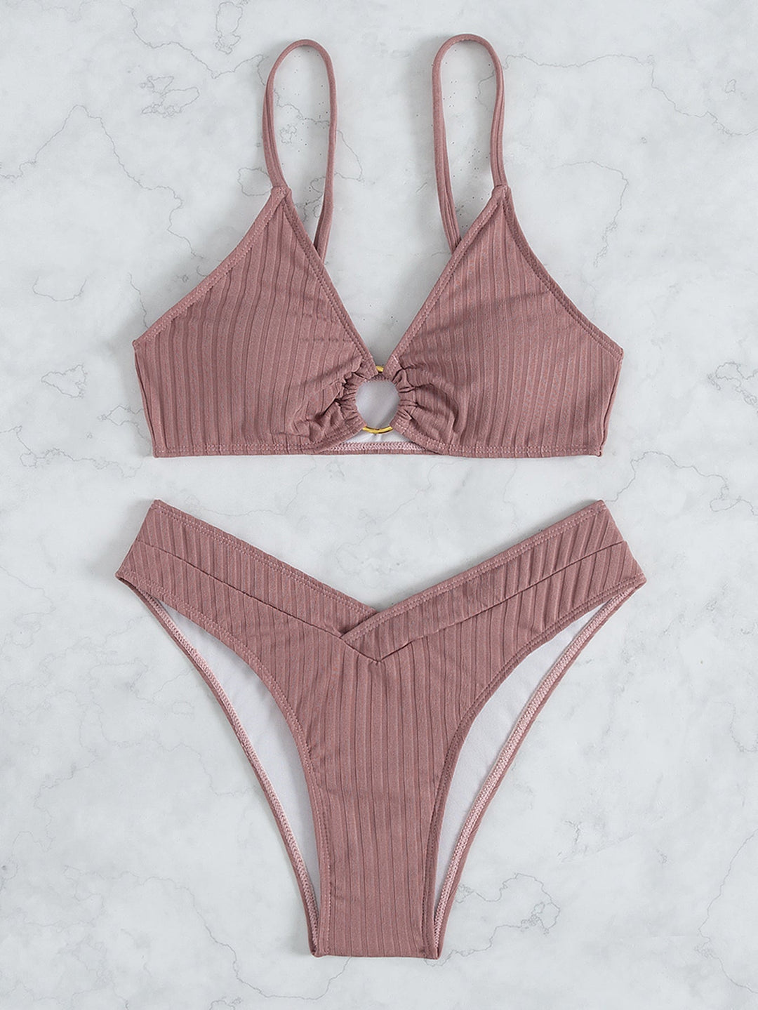 Bikini Swimsuit Sexy Bikini Solid Color V Shaped Pants Swimsuit