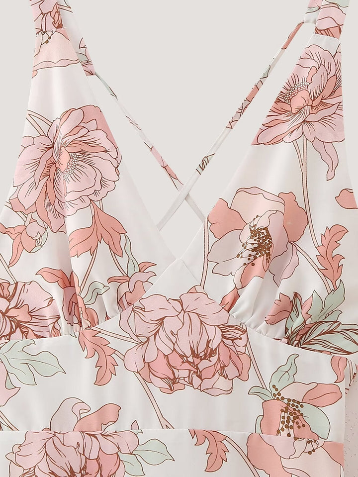 Summer Women Clothing Printed Asymmetric Tiered Dress