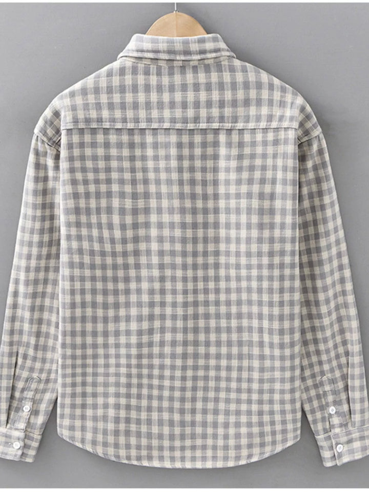 Men's Plus Size Plaid Casual Long Sleeve Shirt