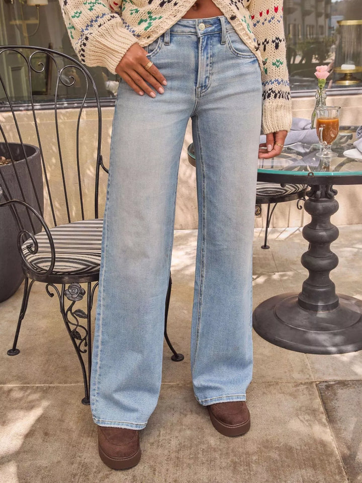 Washed Wide Leg Jeans