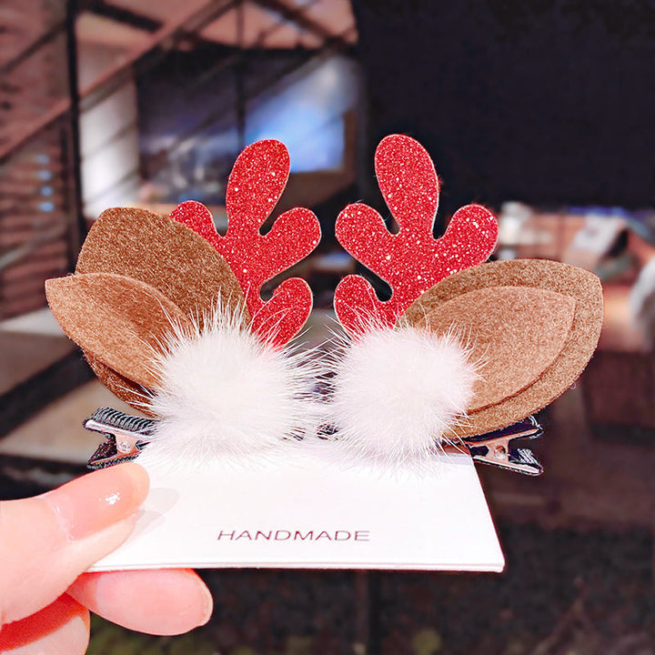 Christmas Hairpin Duck Clip Headdress Snowman Cute Antler Clip Hair Ornament