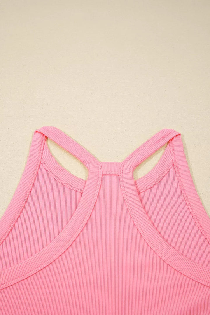 Sleeveless Cropped Top and Pocketed Skort Set