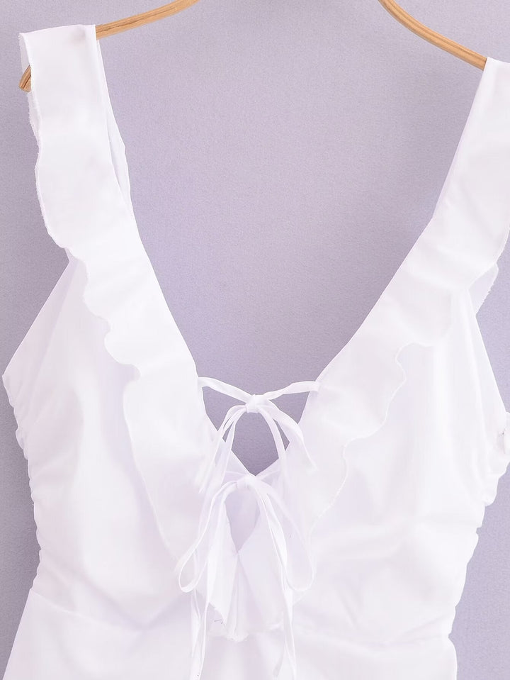 Summer Women Street Elegant Ruffle Dress