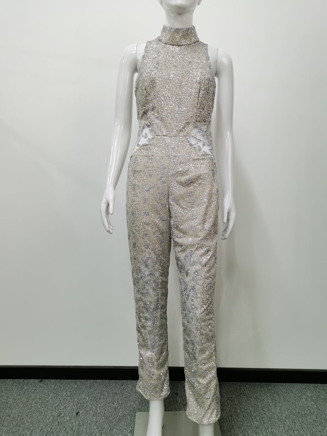 Autumn Winter Women Clothing Gold Sexy Sleeveless Trousers Jumpsuit