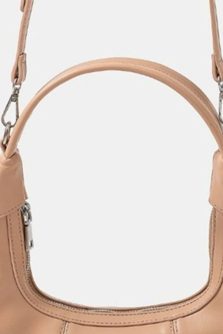Fame Faux Leather Round Multi Panel Hand Bag