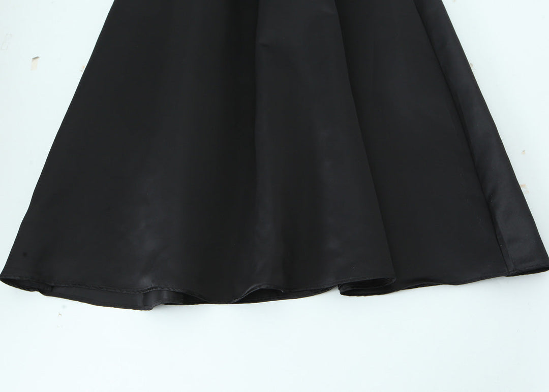 Women Solid Color Frill Strap Slim Fit Patchwork Casual Sling Dress