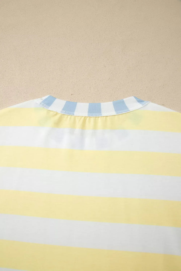 Striped Casual Half Sleeve Top