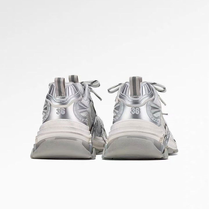 Silver Designer Dad-style Athletic Casual Shoes