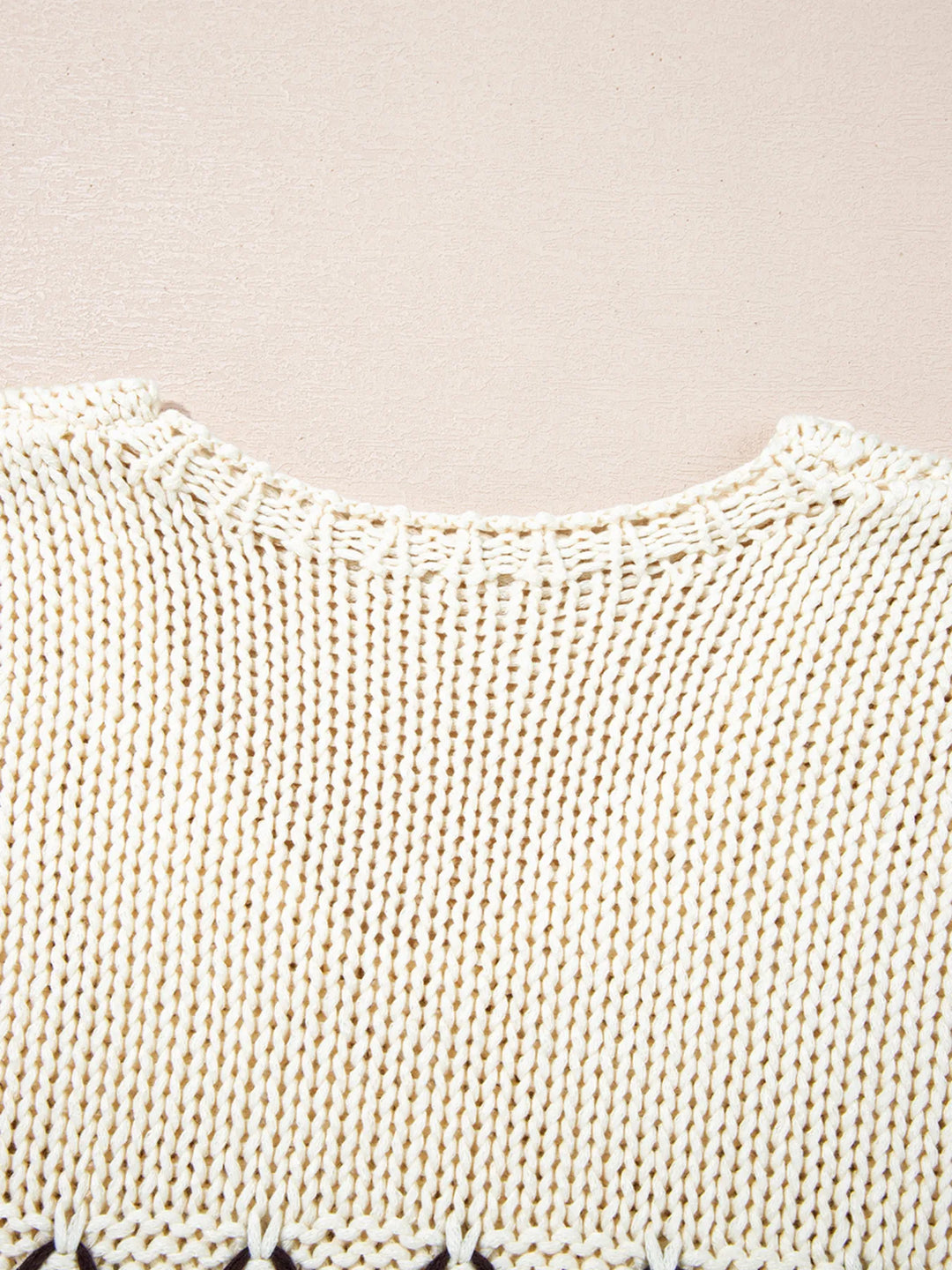 Contrast Stitch Detail V Neck Drop Shoulder Sweater