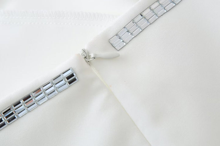 Summer Women Jewelry Inlaid Top Tube Top Short Type Skirt Set Women