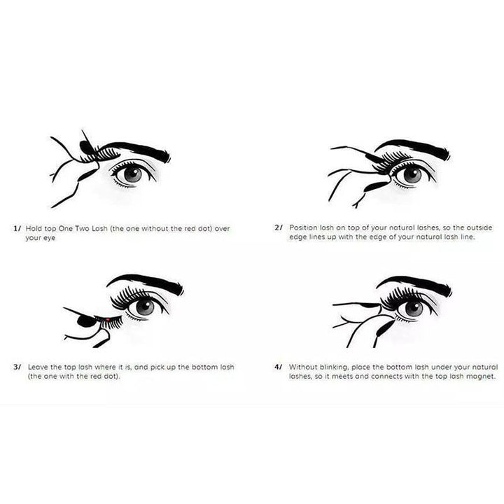 Compatible with Apple, False Eyelashes 6D Magnetic Eye Lashes Double Magnet Fake EyeLashes Hand Made Strip Lashes cilios posticos