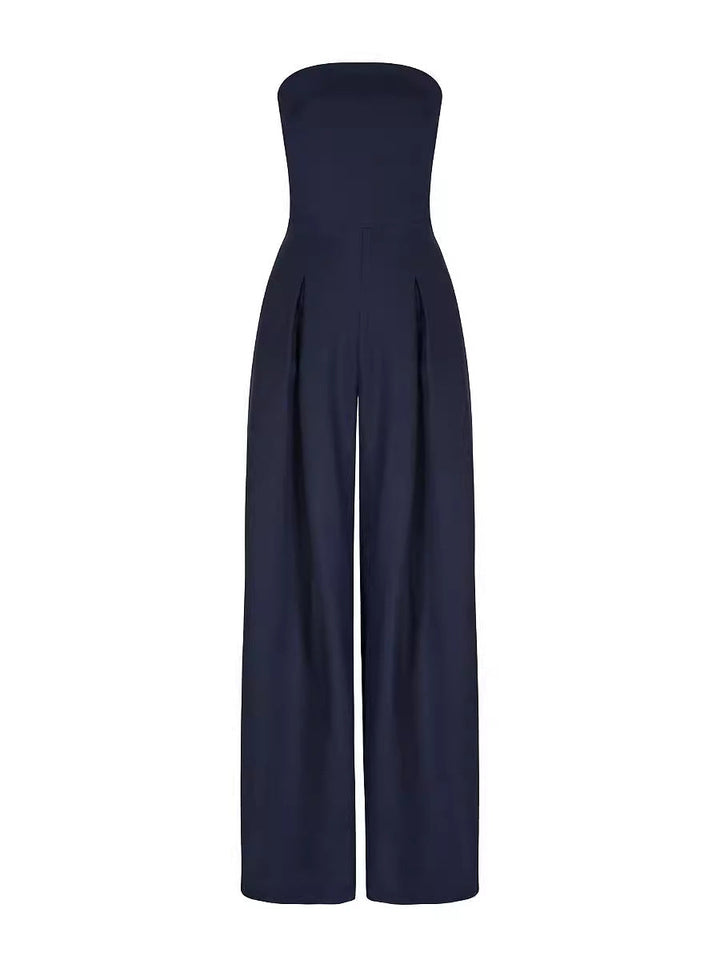 Women Casual Backless Slim Fit Smocking Jumpsuit
