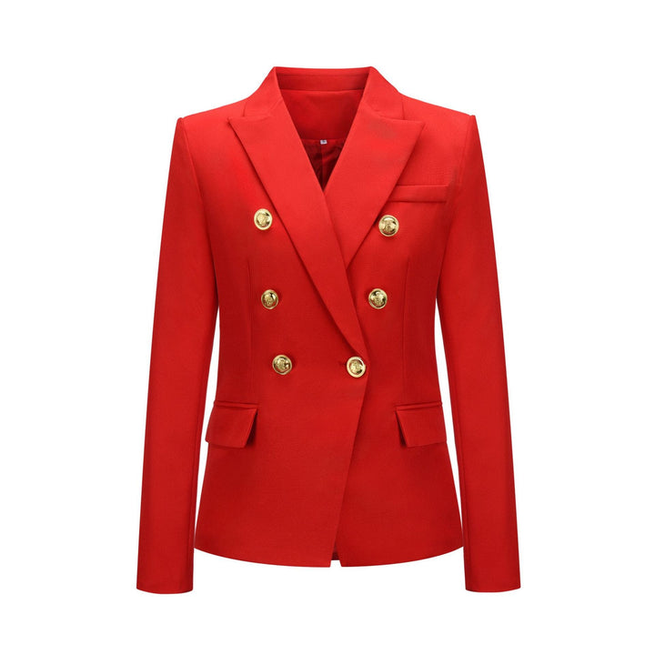 New Women Clothes Coat Autumn Winter Small Houndstooth Fashion Short Double Breasted Coat Blazer