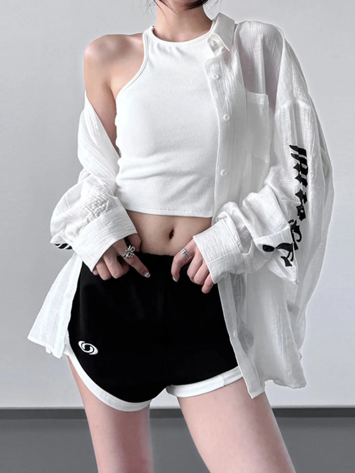 Button-Up Long Sleeve Oversized Shirt