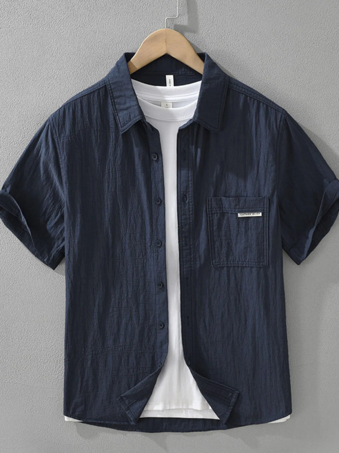 Men's Plus Size Button Up Short Sleeve Shirt