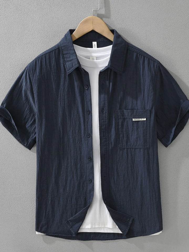 Men's Plus Size Button Up Short Sleeve Shirt