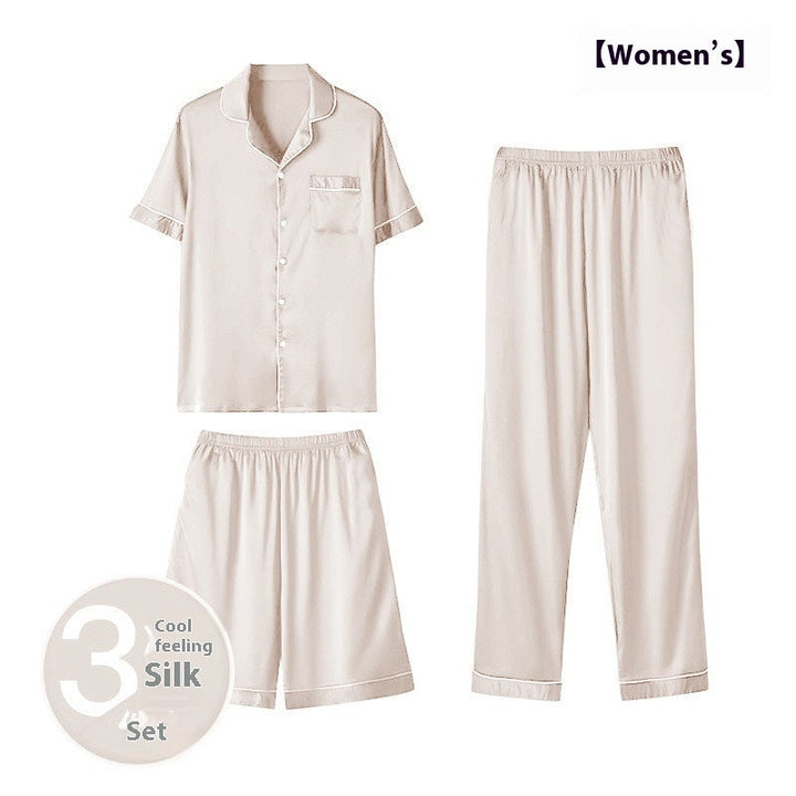 Ice Silk Home Wear Suit Men's Three-piece Suit