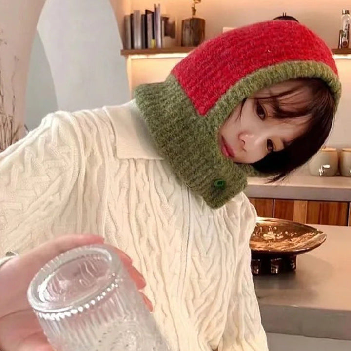One-piece Knitted Balaclava With Built-in Neck Warmer And Ear Protection
