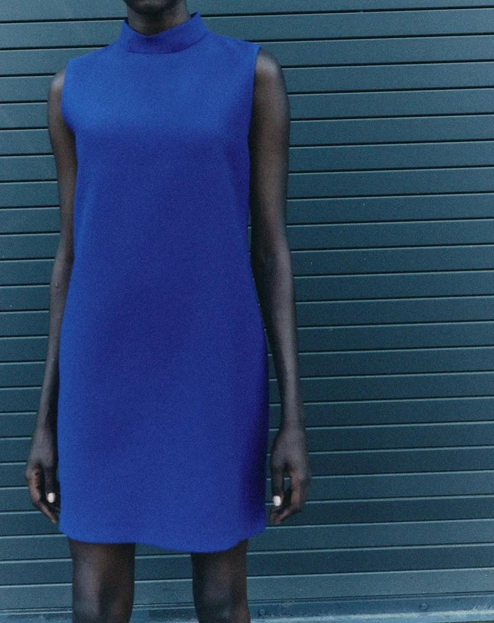 Fall Women Clothing Casual Simple Short Sleeveless Dress
