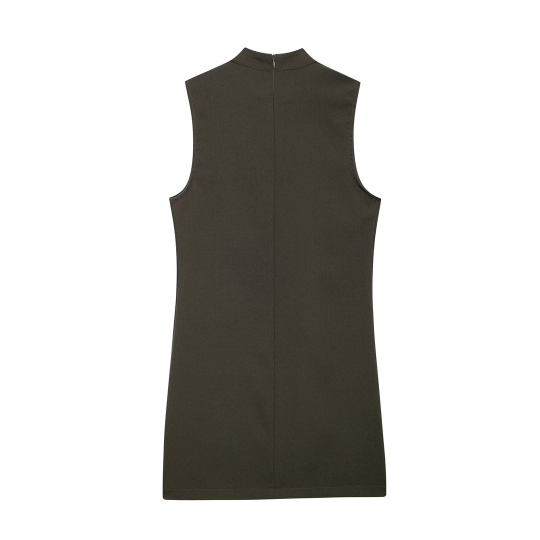 Fall Women Clothing Casual Simple Short Sleeveless Dress