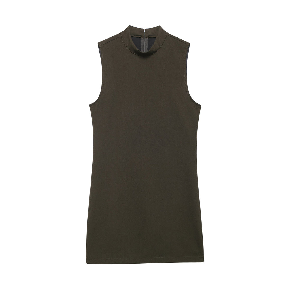Fall Women Clothing Casual Simple Short Sleeveless Dress