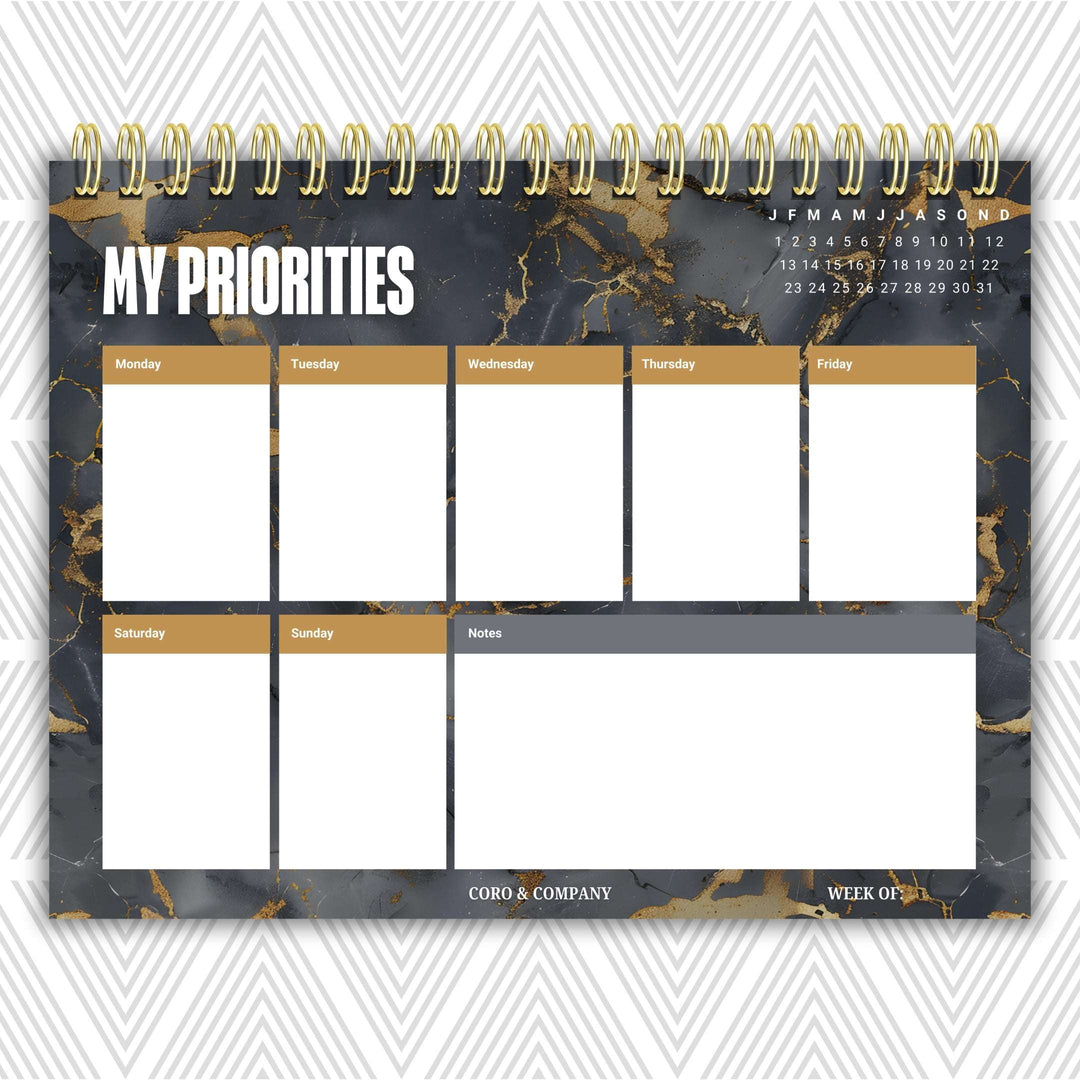 My Priorities Weekly Desk Planner | Undated Self-Love Weekly Planner