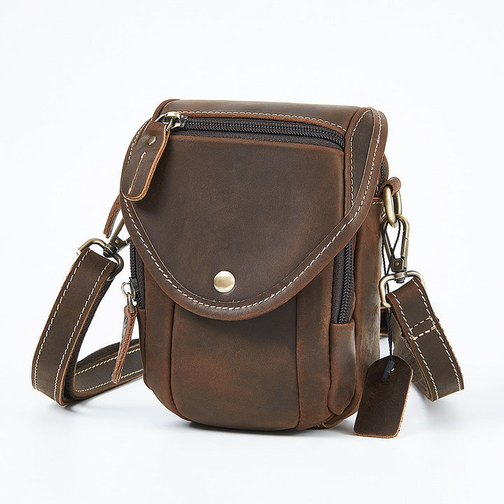 Genuine Leather Mens Cowhide Durable Work Belt-Powered Bag