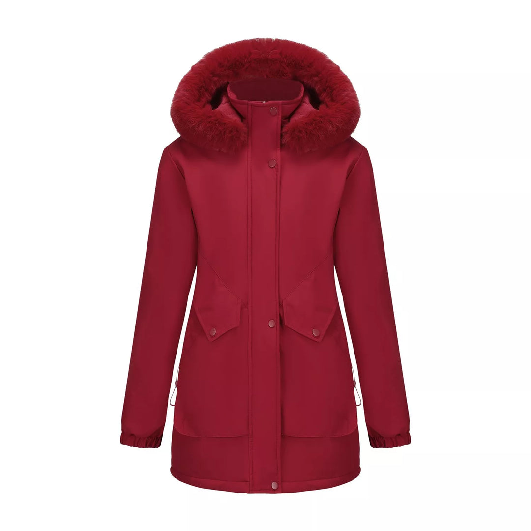 Full Size Fur Hooded Warm Winter Parka Outerwear Plus Size