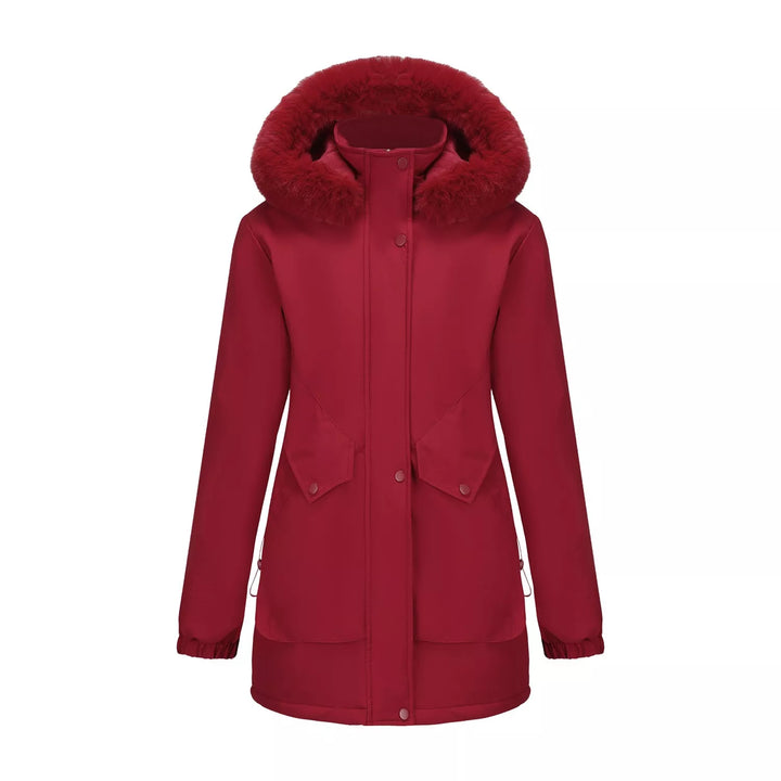 Full Size Fur Hooded Warm Winter Parka Outerwear Plus Size