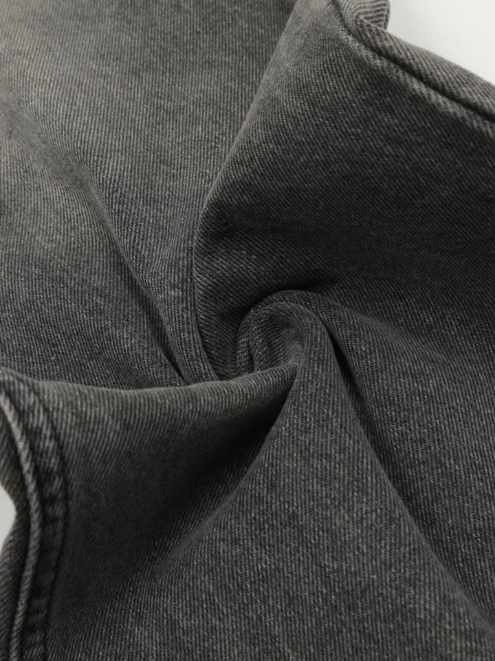 Men's Vintage Washed Distressed Wide-Leg Jeans