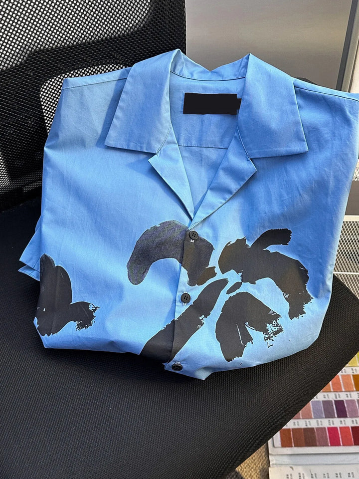 Men's Plus Size Short Sleeve Button-Up Shirt