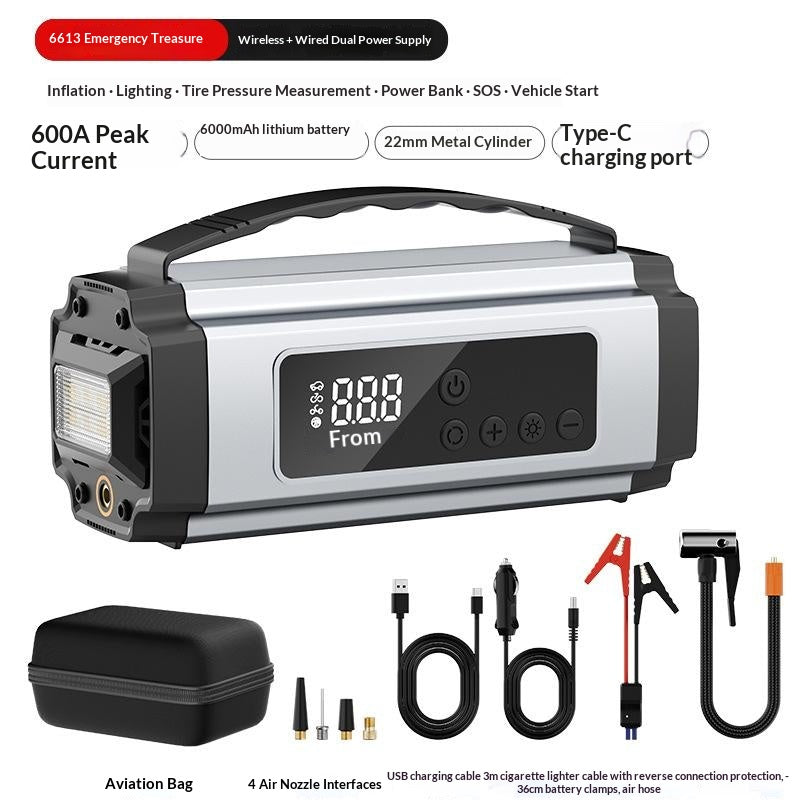 3-in-1 Portable Cordless Car Starter & Tire Inflator Multifunctional Emergency Vehicle Tool