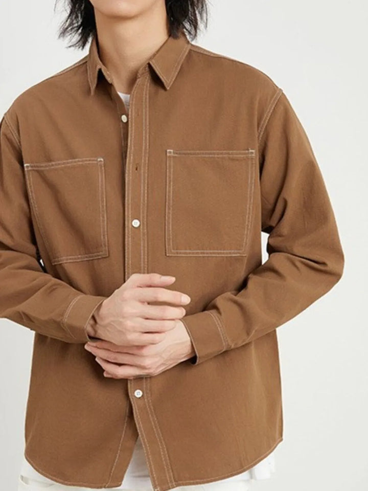 Men's Plus Size Button Up Long Sleeve Shirt