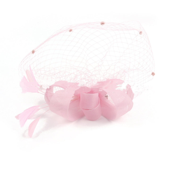 Bride Veil Hair Bow Top Hat Headdress Flower Cover Face Mesh Head
