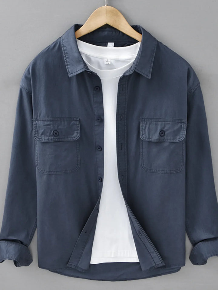 Men's Plus Size Button Up Long Sleeve Shirt