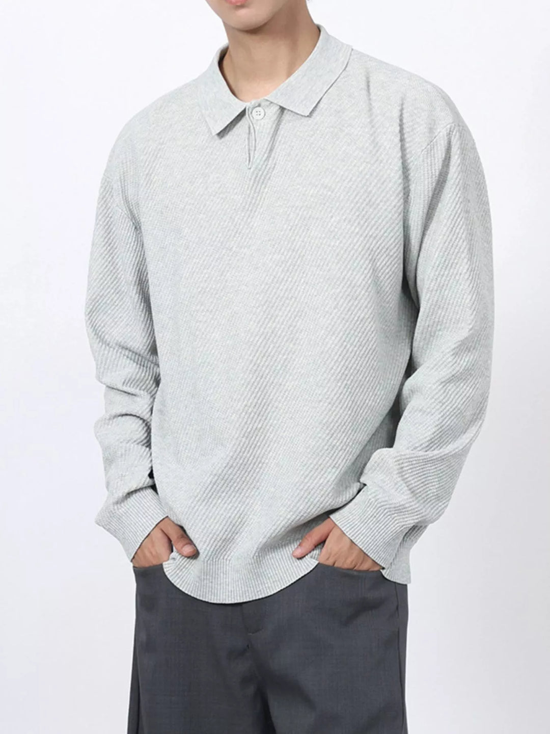 Men's Textured Long Sleeve Knit Top