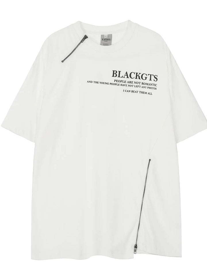 Men's Zip Detail Round Neck T-Shirt