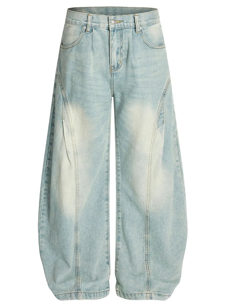 Men's Washed Wide Leg Jeans