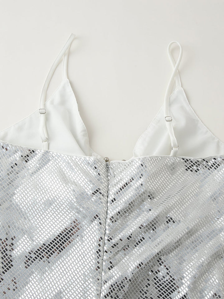 Women Clothing Sequined Long Hollow Cutout Decorative Suspender