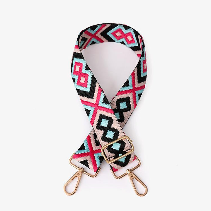 Purse Chain Wide Shoulder Strap Crossbody Bag with Ethnic Contrast Color Backpack Accessories All Match Single Shoulder Crossbody Bag Strap